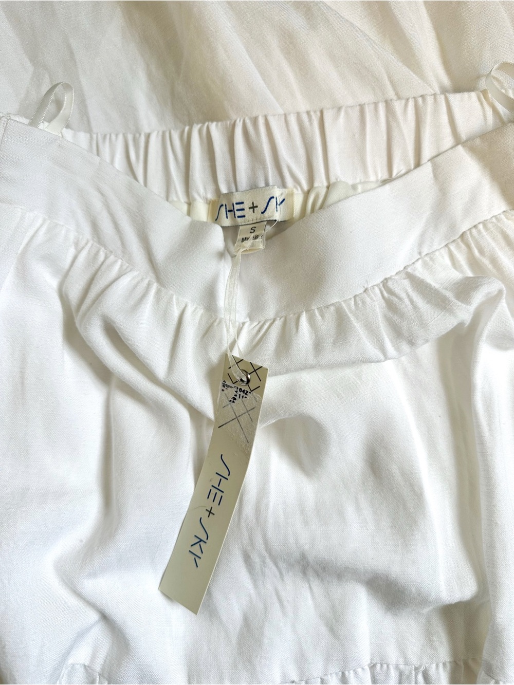 NWT She + Sky Tiered White Maxi Skirt - Women's Soft Beachy Boho - Picture 6 of 7